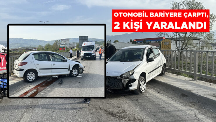 Otomobil Bariyere Çarparak Ağaca Durabildi!