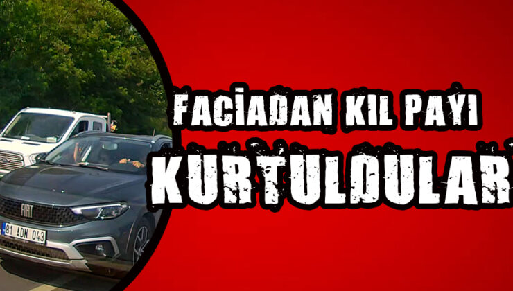Gölyaka’da Otomobilin Tehlikeli Sollama Anı!