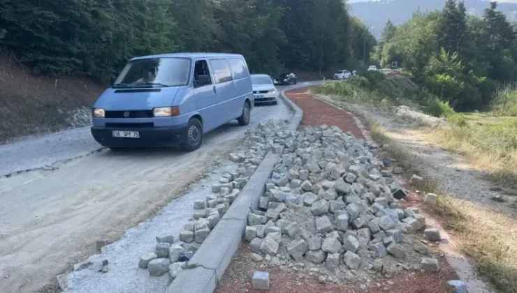 Abant Gölü yolunda yol çalışmaları başladı!