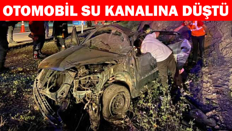 Gerede’de Otomobil Kanala Devrildi!