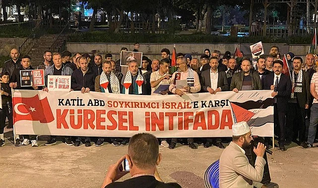 Ardahan’da Vekil Koç liderliğinde Filistin protestosu