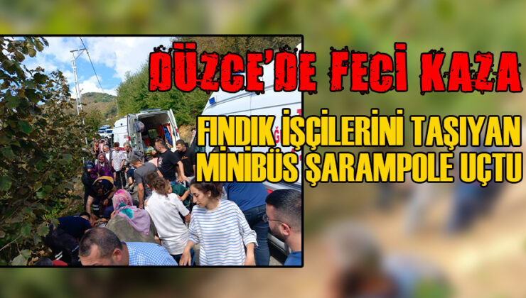 Fındık İşçilerini Taşıyan Minibüs Şarampole Uçtu!