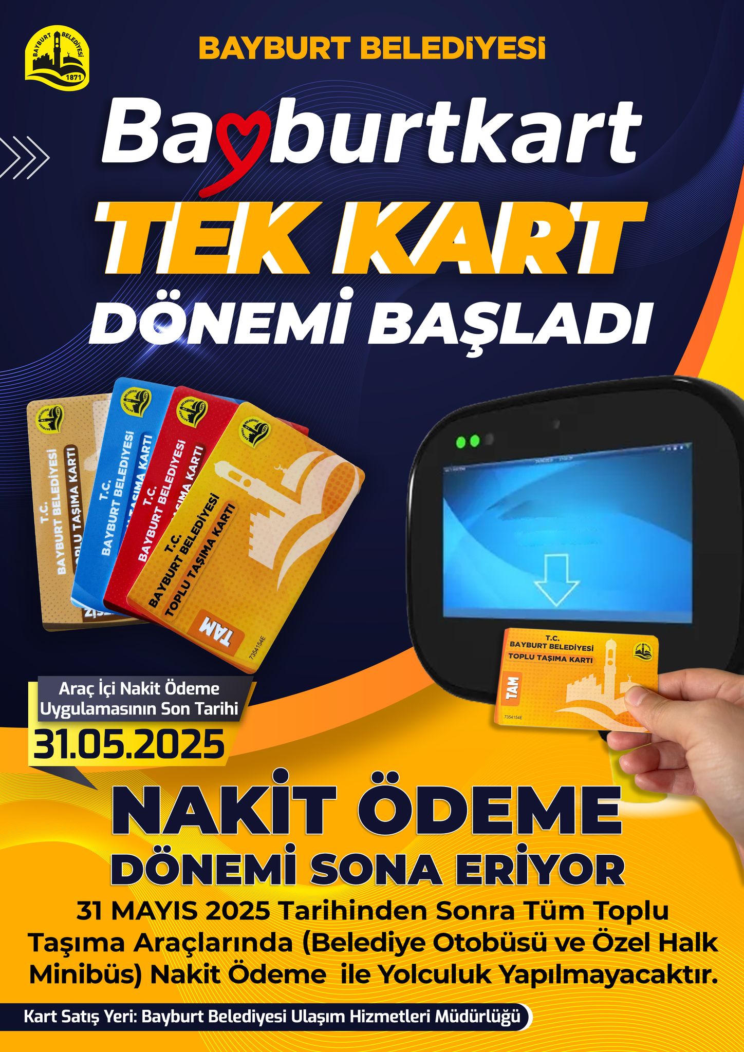 Bayburt’ta Kartlı Ulaşım Sistemi Dönemi Başlıyor!
