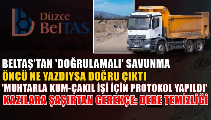 BELTAŞ’tan Kum Kazısı Açıklaması: Yasal Olduğunu Savundu