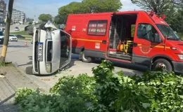 Bolu’da otomobil devrildi, sürücü hafif yaralandı!