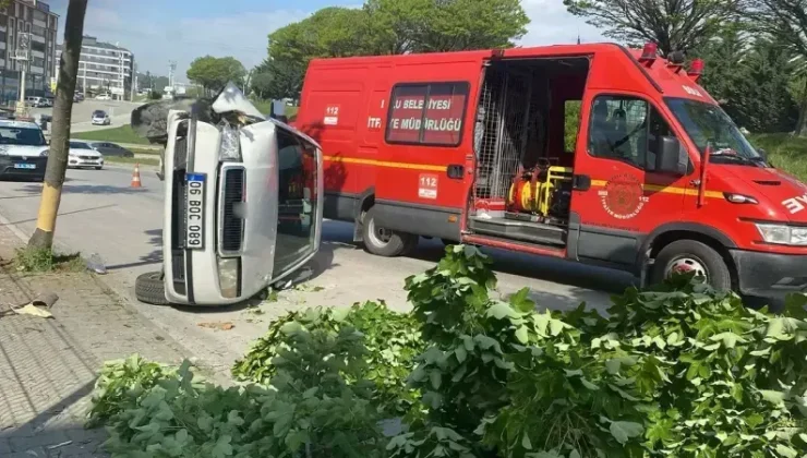 Bolu’da otomobil devrildi, sürücü hafif yaralandı!