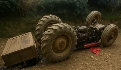 Traktör kazasında sürücü ölümden döndü!