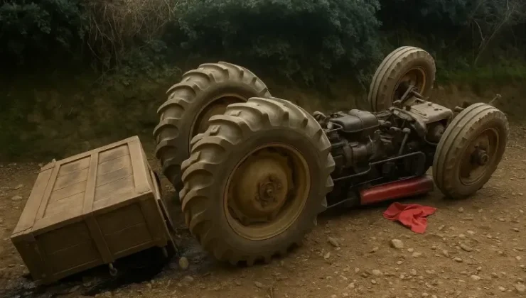Traktör kazasında sürücü ölümden döndü!