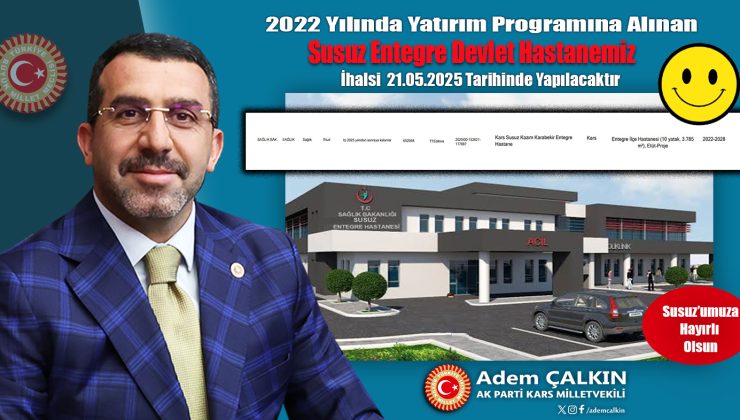 Susuz’a Yeni Hastane İçin İhale Tarihi Belirlendi!