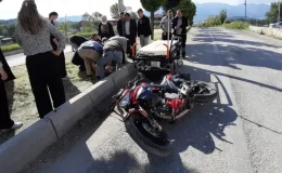 Mudurnu’daki motosiklet kazası facianın eşiğinden döndü!