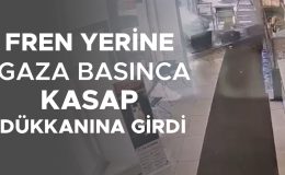 Dükkanın Camına Araba Girdi, Şok Anlar Yaşandı!