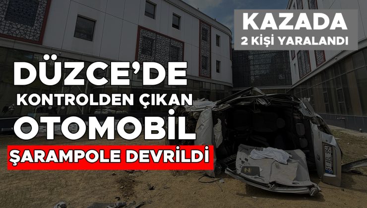 Direksiyon Hakimiyetini Kaybeden Araç Şarampole Devrildi