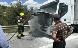 Bolu’da Seyir Halindeki Tırda Yangın Paniği!