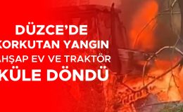Yığılca’da yangın: Ev ve traktör alevlere teslim!