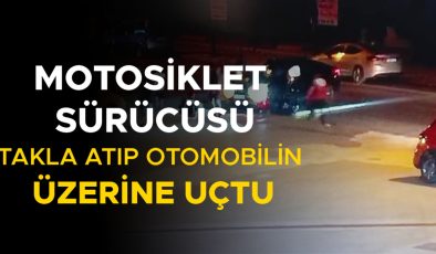 Motosikletli Sürücü Takla Attı, Kaza Güvenlik Kamerasında!
