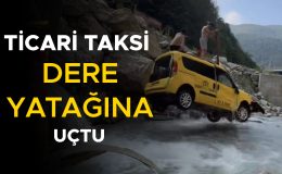 Düzce’de Takla Atan Taksi Dereye Uçtu!