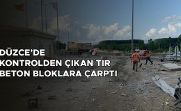 Tır bariyerlere çarptı, büyük tehlike atlatıldı!